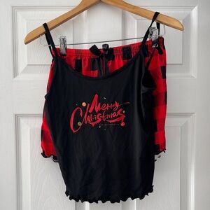 Black and Red Merry Christmas Pajama Set